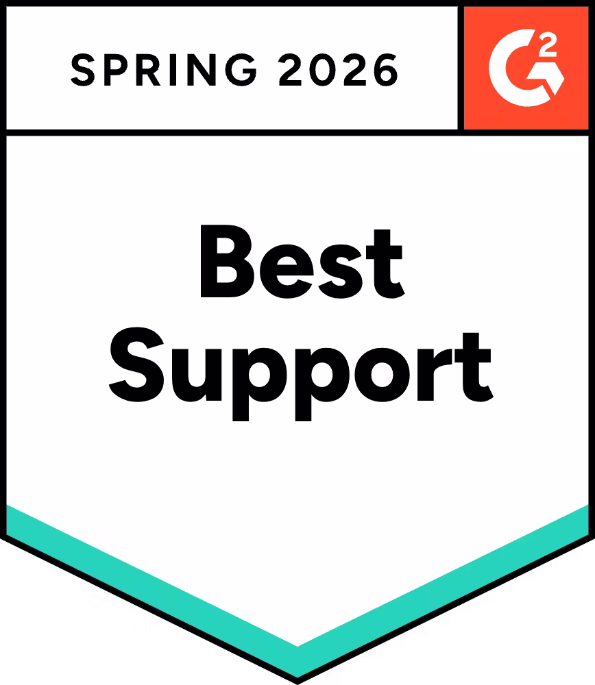 G2 Best Support Spring 2026 badge