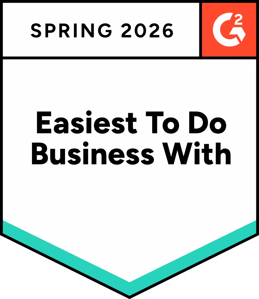 G2 Easiest To Do Business With Spring 2026 badge